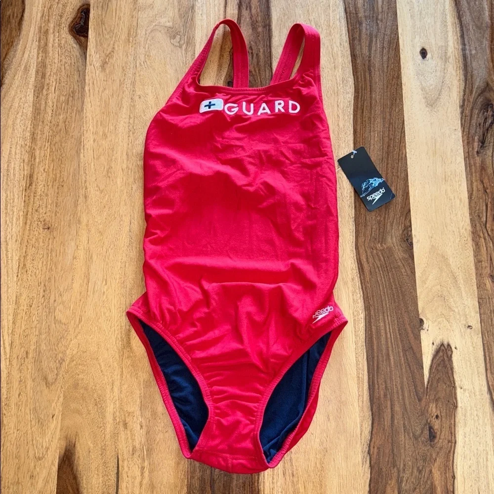 NWT Speedo Red Guard One Piece Swimsuit